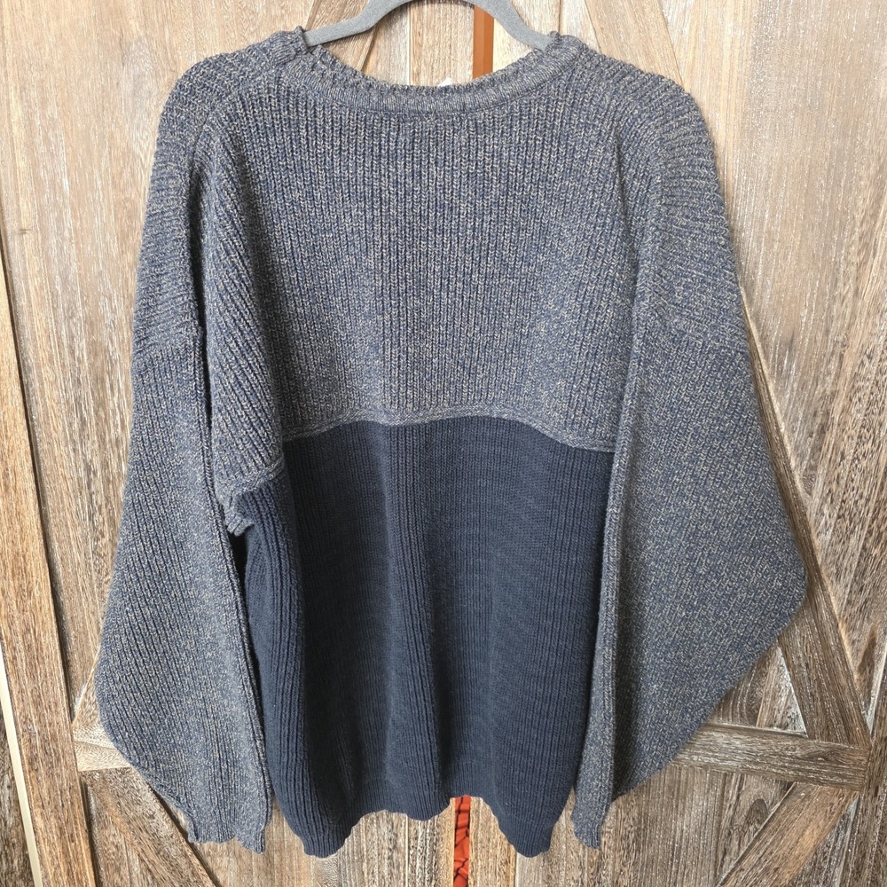 North Bay Outfitters Sweater Adult Size Blue Cable Knit Pull Over Vintage - Picture 6 of 7